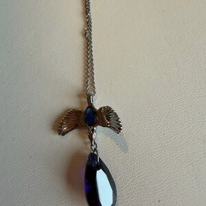 Ruthenium and Blue Pendant Necklace